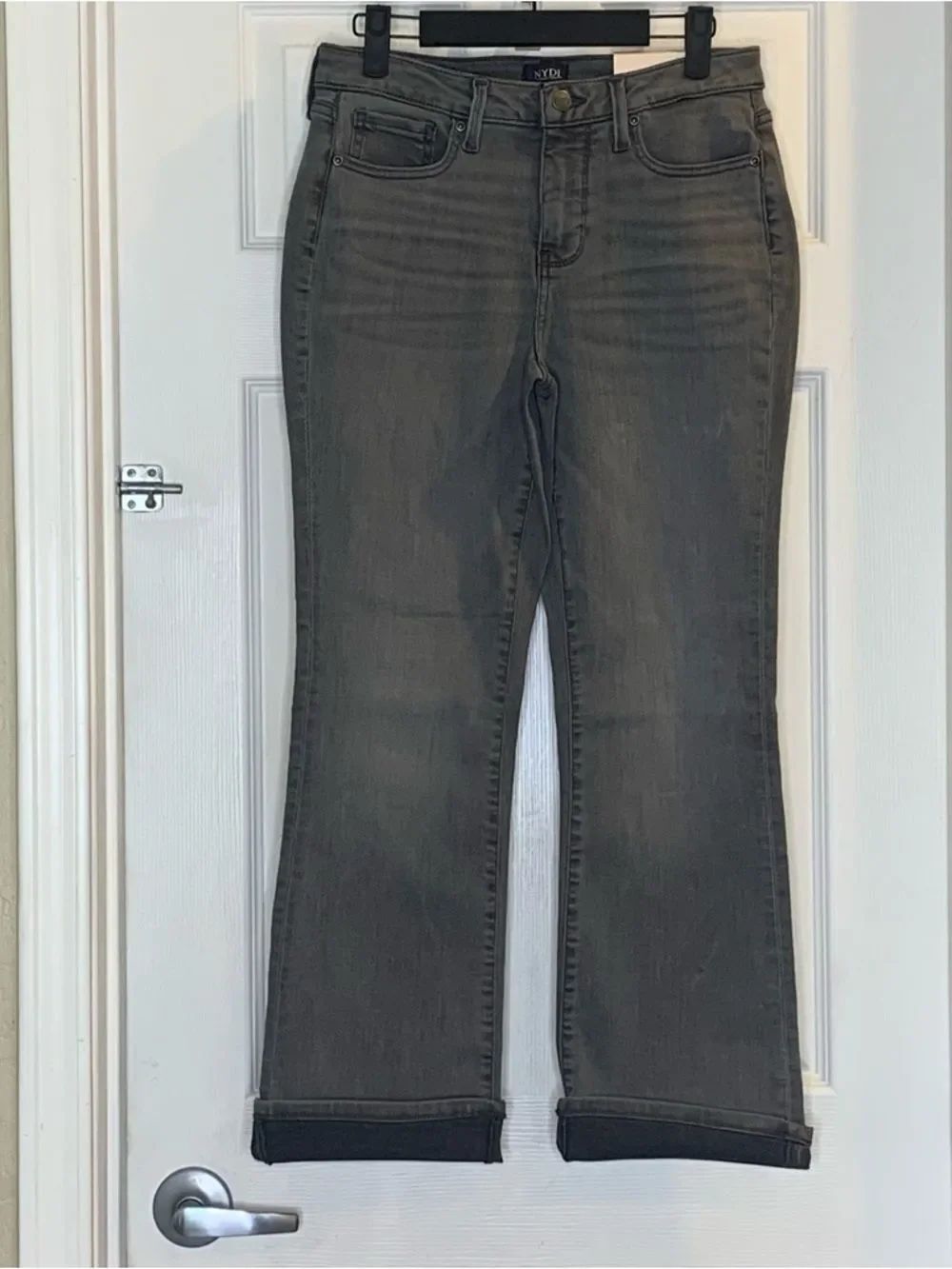 NYDJ Barbara Bootcut Ankle with 2” Single Cuff Harbor Gray Size 4